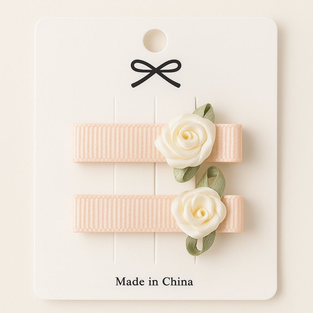 Peachy pink hair clips